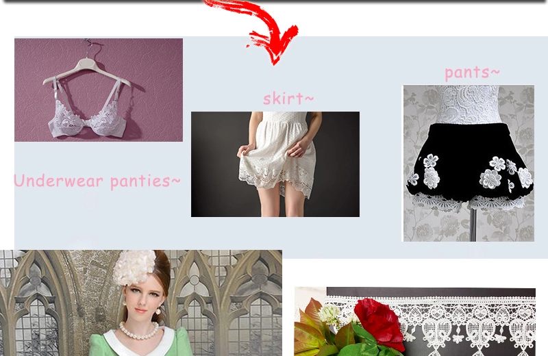 Floral design fashion 100% polyester  chemical water soluble lace trim for decoration